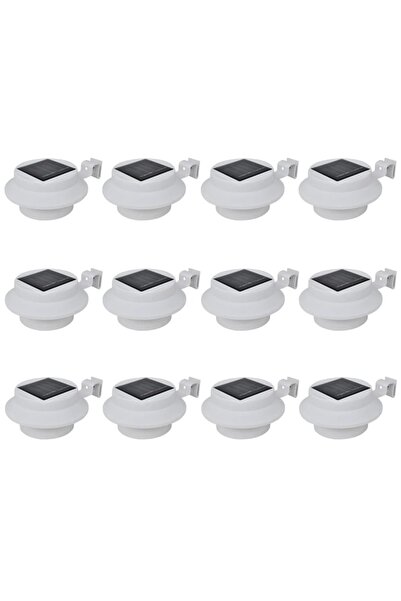 Concept Lămpi solare de exterior pentru gard cu LED, 12 buc., alb
