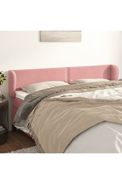 Concept Tăblie de pat cu aripioare roz 203x23x78/88 cm catifea