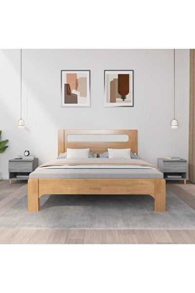 Concept Noptiere, 2 buc., gri sonoma, 50x46x50 cm, lemn prelucrat