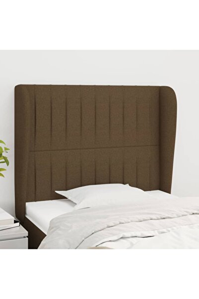 Concept Tăblie de pat cu aripioare maro închis 103x23x118/128 cm textil