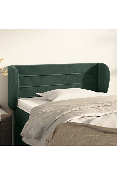 Concept Tăblie de pat cu aripioare verde închis 93x23x78/88 cm catifea