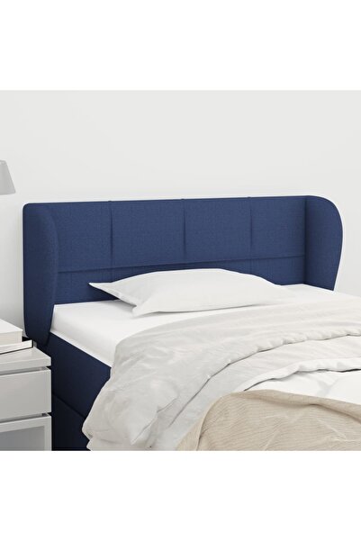 Concept Tăblie de pat cu aripioare, albastru, 83x23x78/88 cm textil
