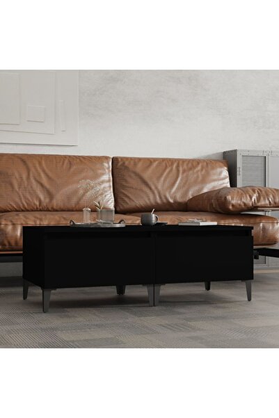 Concept Mese laterale, 2 buc., negru, 50x46x35 cm, lemn compozit