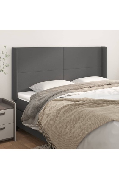 Concept Tăblie de pat cu aripioare gri 163x16x118/128 cm catifea