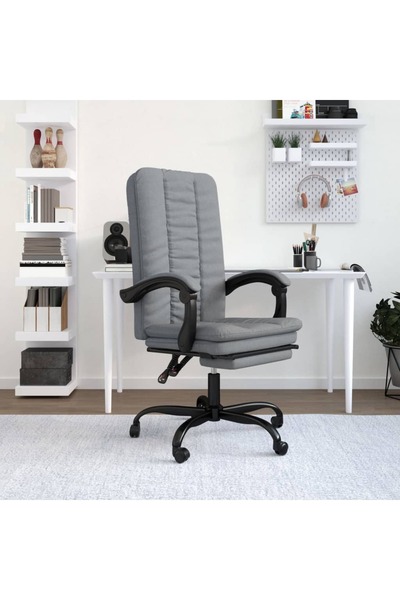 Concept Fotoliu de birou rabatabil, gri deschis, textil