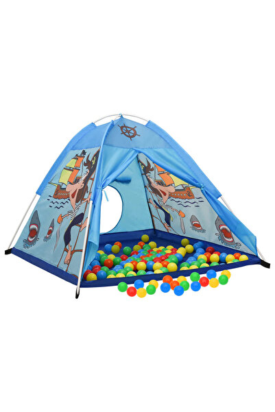Concept Cort de joacă pentru copii cu 250 bile, albastru, 120x120x90 cm