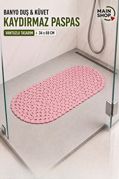 MAİN SHOP Covoraș antiderapant pentru baie, duș și cadă - Design roz cu ventu...