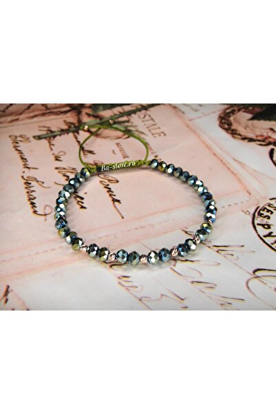BASTORE Adjustable bracelet with 8 14k gold balls and crystals