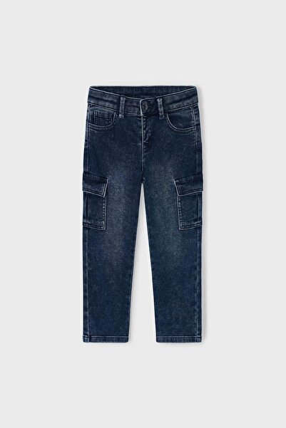 MAYORAL Boy's Cargo Pocket Jean Trousers Dark Blue