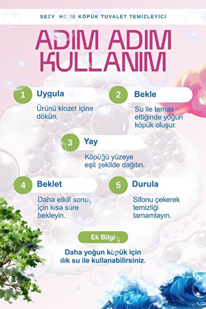 SEZY HOME Bubblegum Tuvalet Köpüğü | Yoğun Köpük Etkili Temizlik & Kalıcı Fer...