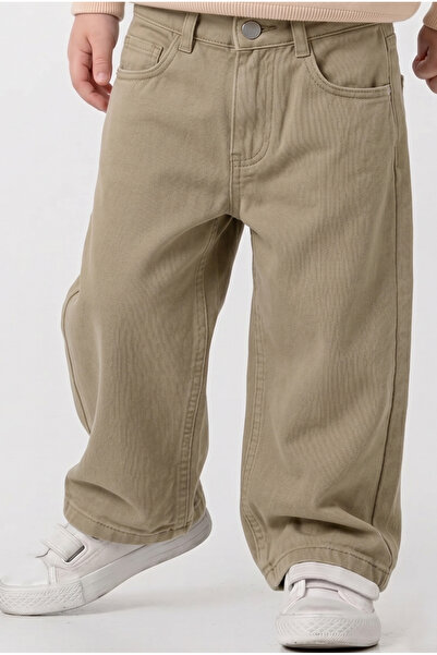 Mtcbaby Bol Paça Gabardin Pantolon 3-6 Yaş Bej