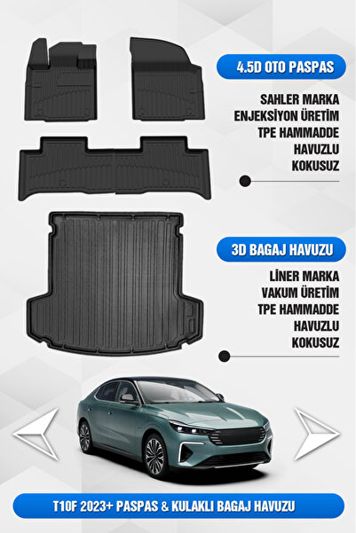 Sahler Togg T10F 2025+ Uyumlu 4.5D Premium Havuzlu Oto Paspas ve Liner Marka ...