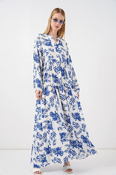 Hiccup Bdart Patterned V-Neck Maxi Dress
