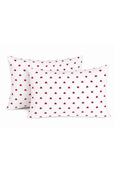 Mamcrazy Amour %100 Pamuk Yastık Kılıfı – Kalp Desenli 2’li Set