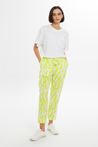 GIZIA SPORT Neon Desenli Yeşil Pantolon