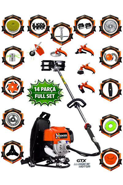 Wacker Pro Alman W-9000 Stc Motor 10 In 1 Sırt Tipi Tırpan Toprak Eşeleme Akr...
