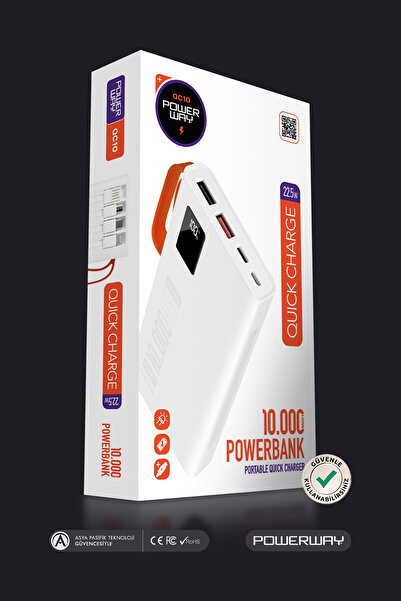 10,000 mAh Pd 22.5W Internal Wired Fast Charging Led Lantern Actual 10,000 mAh QC10 White Powerbank