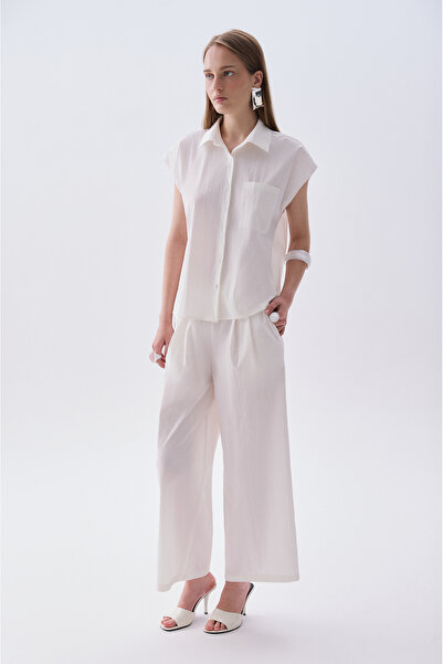 Mudo Women's White Straight Fit Pants