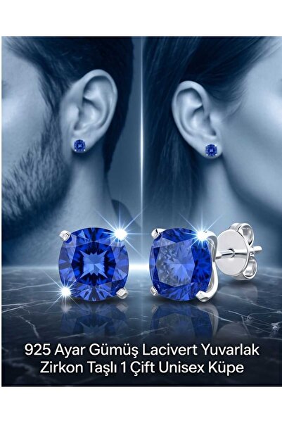 Lunexa 925 Ayar Gümüş Zirkon Taşlı Minimal Unisex Çivi Küpe 6mm Parlak Şık Gü...