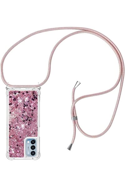 Other Husă de telefon cu sclipici lichid și șnur pentru Oppo A54 5G/A74 5G, h...
