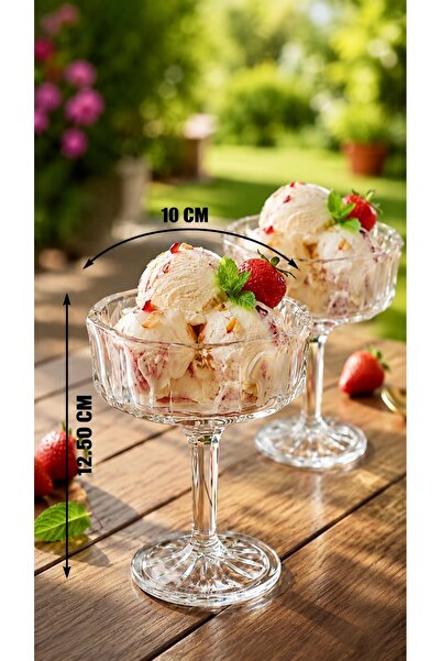 Maloria New Large Flower-Shaped Bowl with Stand, Ice Cream Bowl |   6-Pack - ...