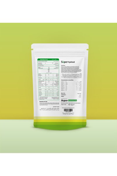 Super Hydraid مسحوق مشروب إلكتروليتي بنكهة الليمون للترطيب السريع والطاقة وإعادة الترطيب 840 جرام