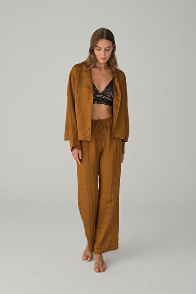 Pierre Cardin Braletli Vegan İpek Pijama Takımı - LX.26132 Cinnamon