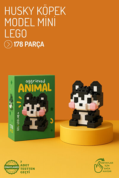Nandy Home Husky Köpek Model Karakter Figürü 3D Yapı Oyuncakları