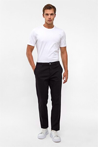 SÜVARİ Siyah Regular Armürlü Pantolon