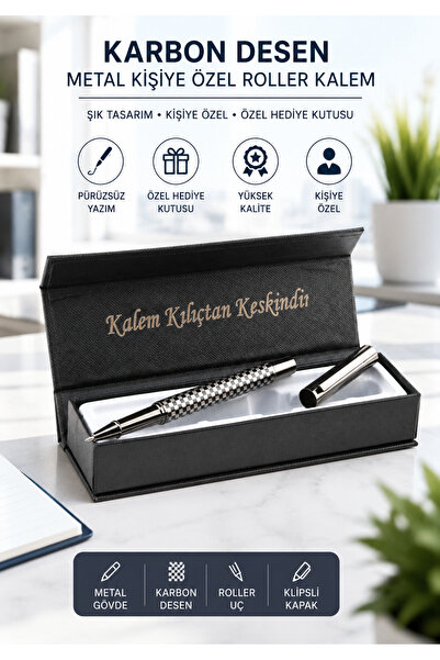 kalemhane Özel Kutulu Roller Kalem Titanyum Renk