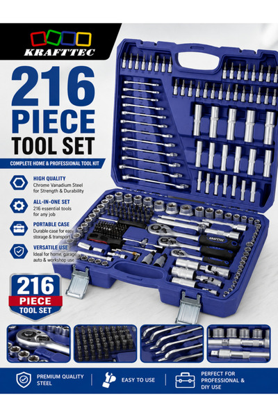 kraftech Set de scule 216 piese