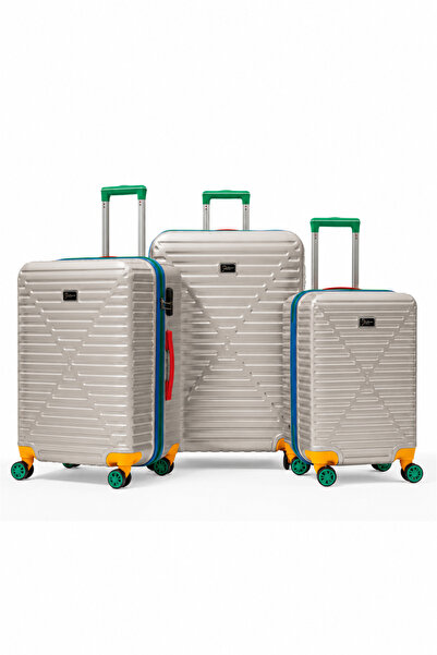 3-Piece Luggage Set 100% Polycarbonate Luggage 4x2 Wheel Beige 1088