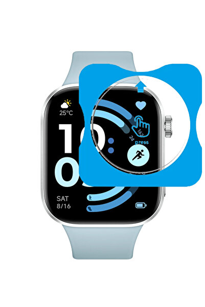 MMP SHOP Redmi Watch 4 / 5 / 6 Uyumlu Kolay Kurulum Aparatlı Temperli Cam Ekr...
