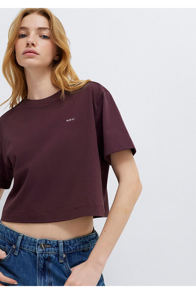 Mavi Tricou maro cu logo imprimat, croială scurtă 1613984-70223