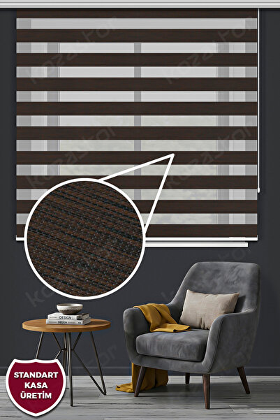 Kozastor Koyu Kahve Bambu Zebra Stor Güneşlik Perde