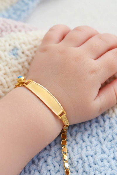 UKBA GOLD 14 Ayar Pullu Zincirli Çocuk & Bebek Künyesi