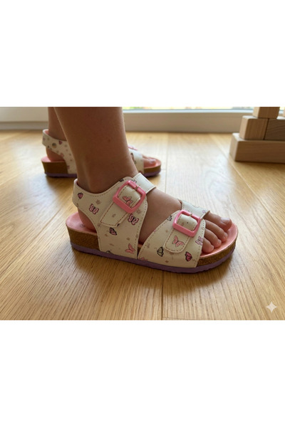 Amanal Daily Girl's Sandals Non-Slip Sole Butterfly Printed Sandals