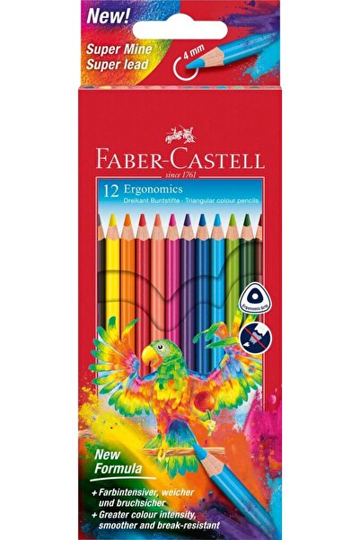 Faber Castell Creioane colorate triunghiulare 12 culori ergonomice Faber-Castell