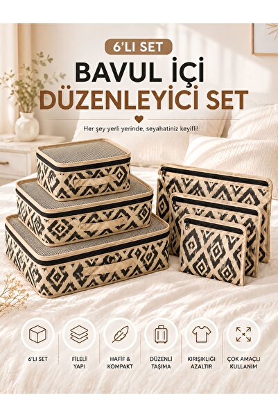 MorBebe Premium 6-Piece Beige Suitcase Organizer I In-Suitcase Organizer Set ...