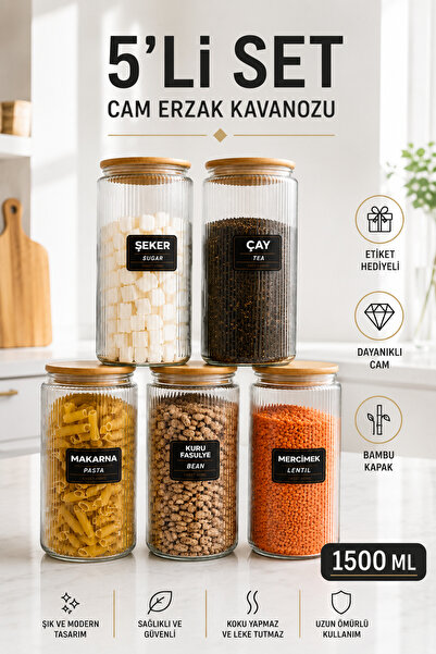 Karçiçeği Home Set de 5 borcane decorative cu impulsuri Organizator de bucătă...