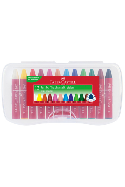 Faber Castell 12 creioane cerate colorate jumbo Faber-Castell