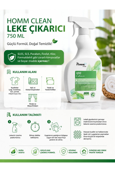 Homm Bitkisel Türkiye Homm Clean Leke Çıkarıcı