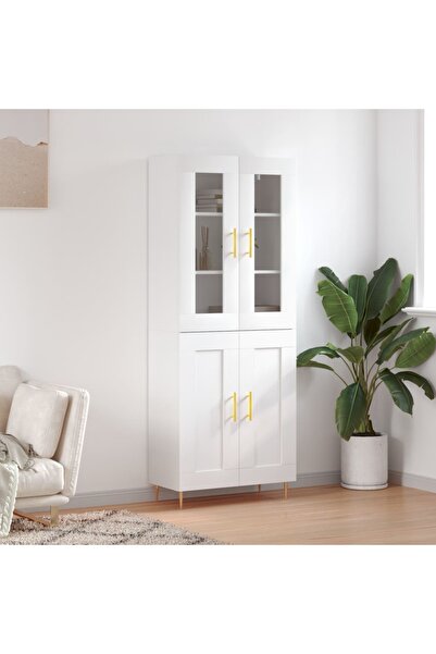 Concept Dulap înalt, alb, 69,5x34x180 cm, lemn compozit