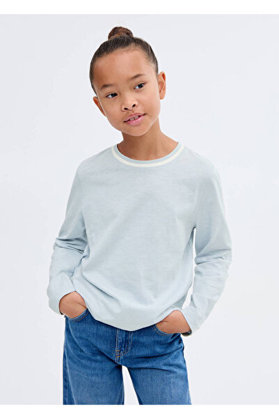MANGO Kids Kontrast yakalı tişört