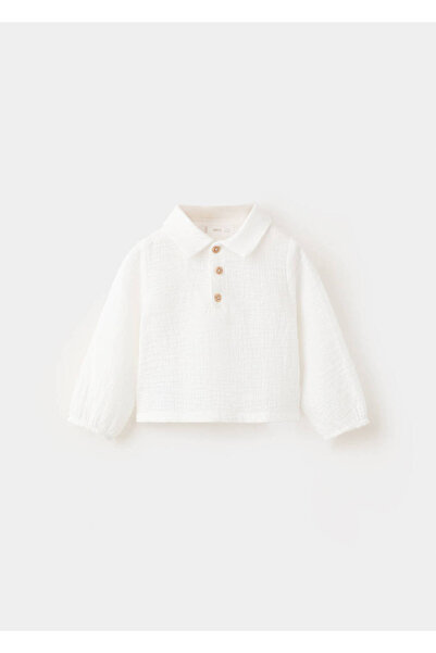 MANGO Baby Pamuklu polo yaka tişört