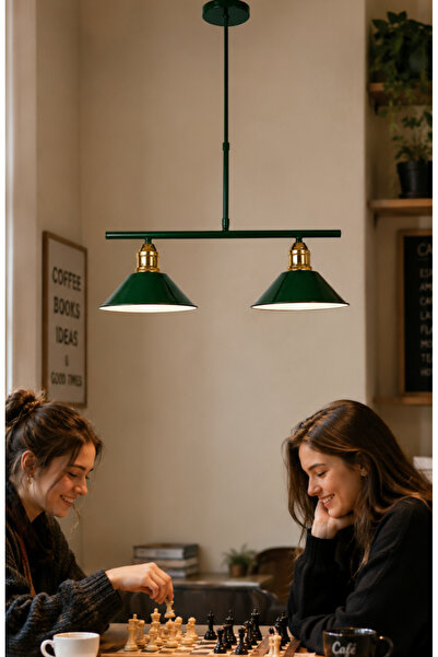 Bozyaka Aydınlatma Kleps 2'li Dekoratif Yeşil(RAL 6005) & Gold Metal Modern T...
