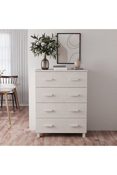 Concept Servantă, alb, 79x40x103,5 cm, lemn masiv de pin