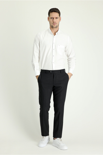 Kiğılı 7 Drop slim fit Pantaloni din țesătură clasică din lână Dar croială