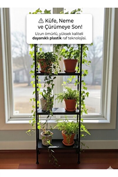 Lider Tunç TUNİVA EVA Dekoratif 4 Katlı Çiçeklik Standı: Modern Basamaklı Sak...