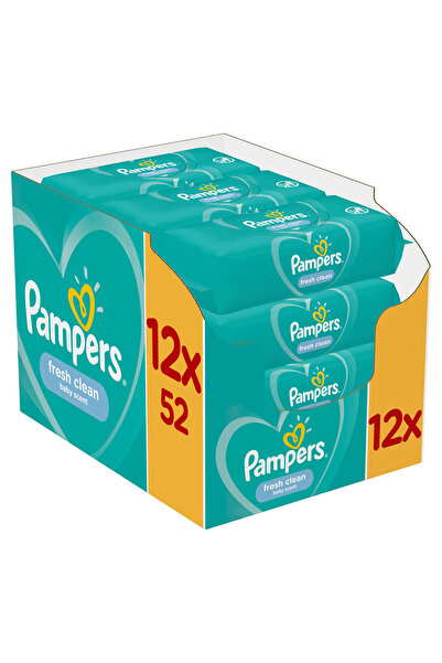 Pampers Șervețele umede Fresh Clean, 12 pachete x 52, 624 buc.
